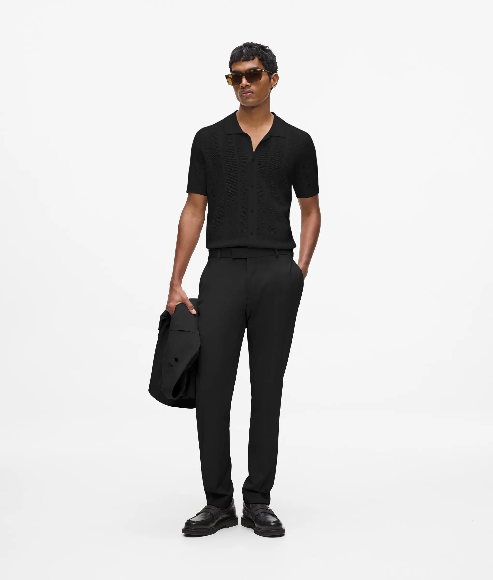Shirt met korte mouwen van gebreide stof