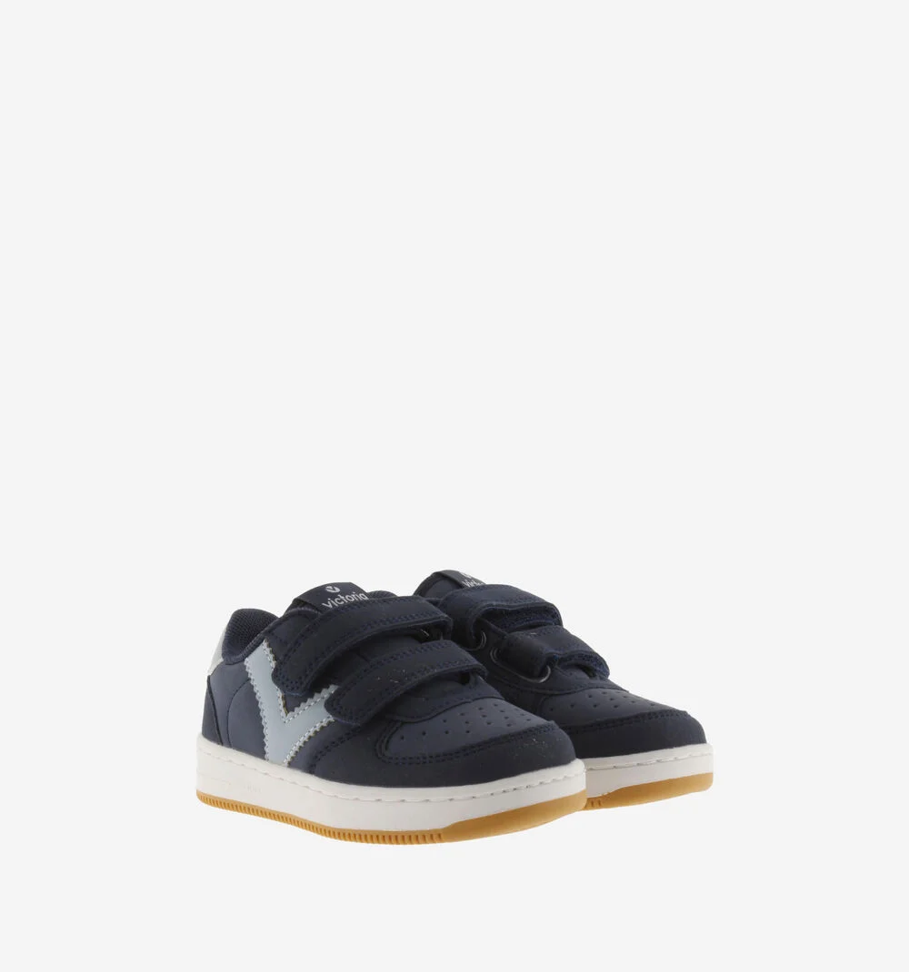TIEMPO EFFET CUIR & CUIR FENDU Baskets blanches pour garçons et filles MARINO