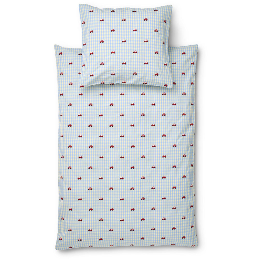 Køb Flöss Blue Gingham Albert Dyne + Pude