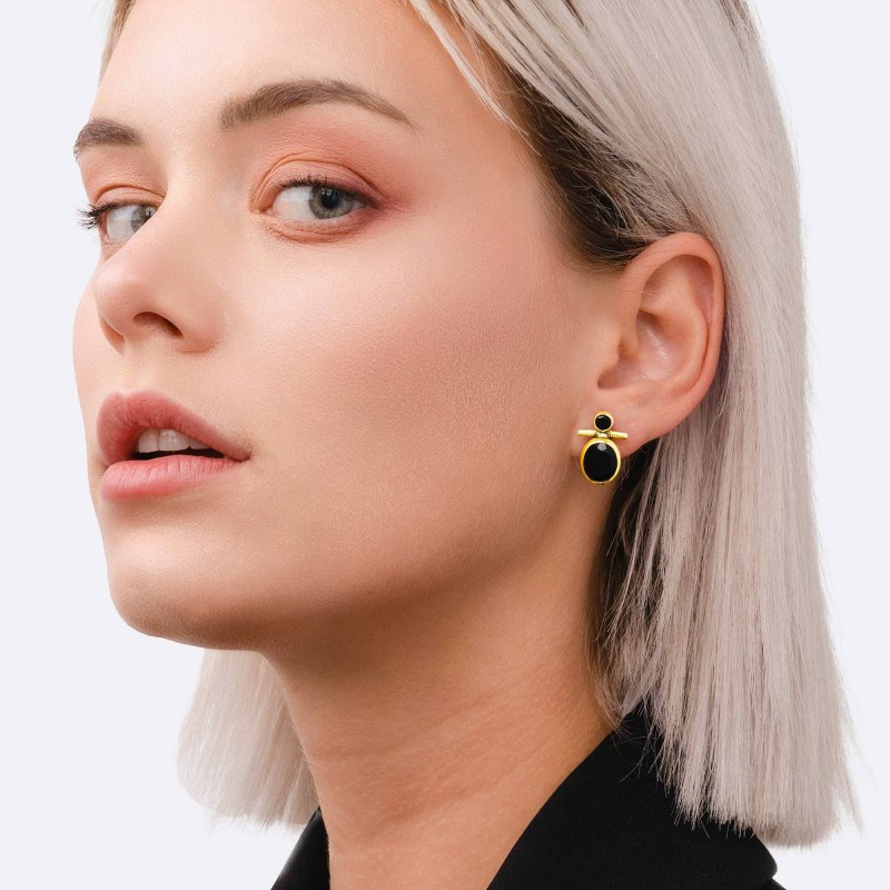 Boucles d'oreilles Léna Onyx