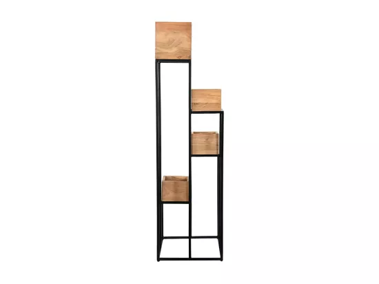 Support de plantes en bois massif et métal noir L43 cm PIANO