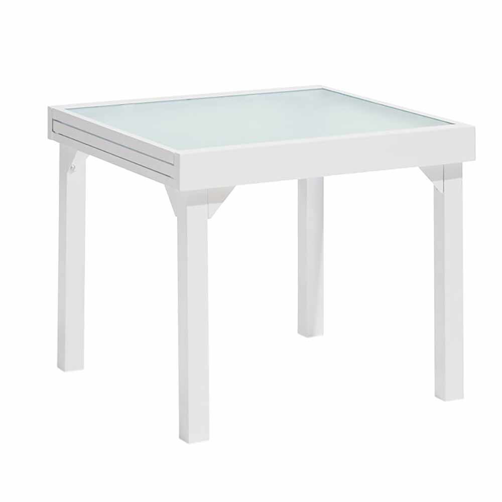 Table de jardin extensible Oslow 4 à 8 personnes blanc gris
