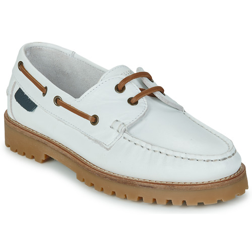 Pellet - OLIVIA - Veau lisse blanc lacets camel