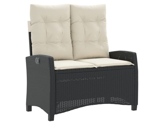 VIDAXL - Banc de jardin Banc inclinable de jardin avec coussins noir résine tressée