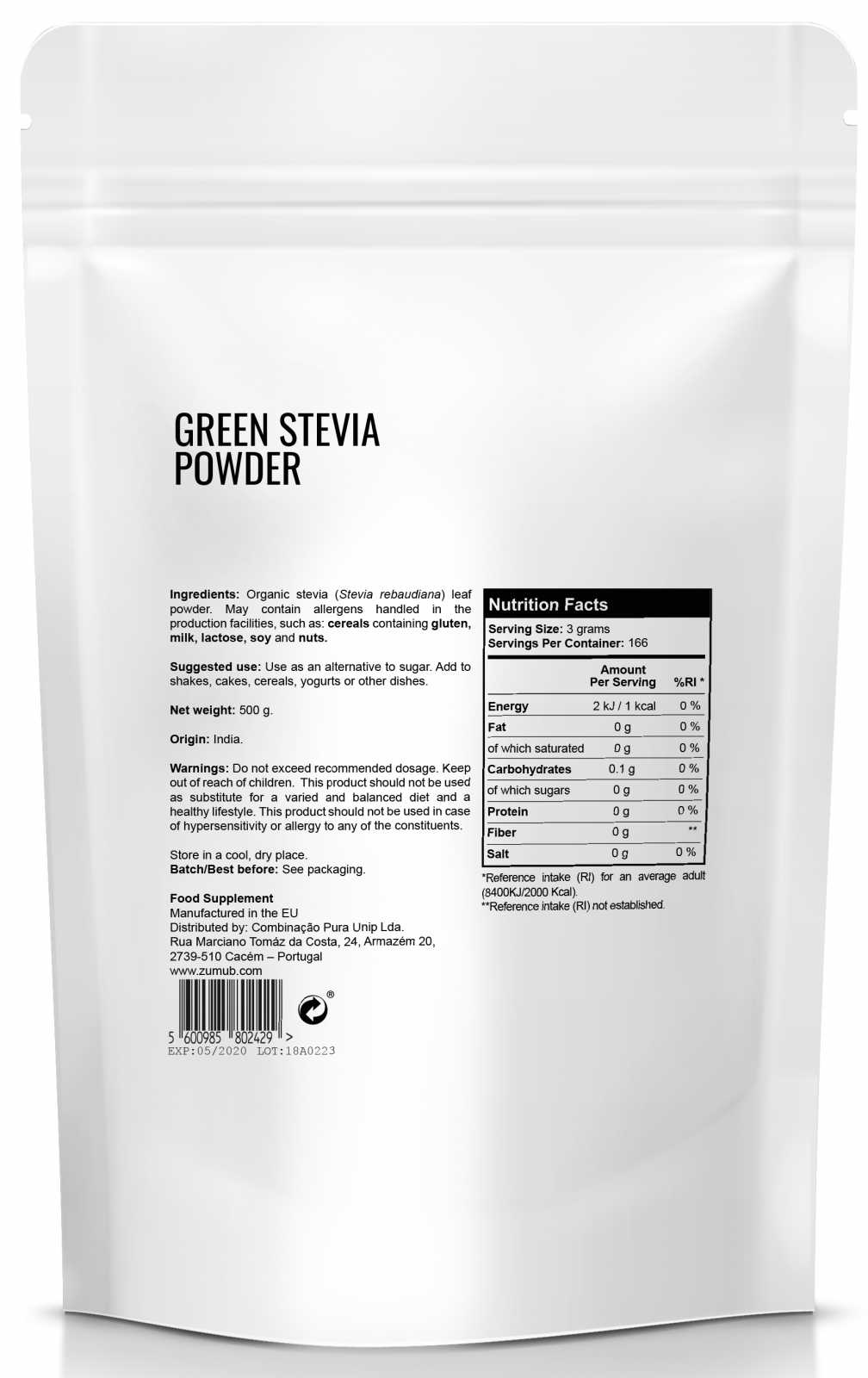 Zumub Stevia Verde 500g