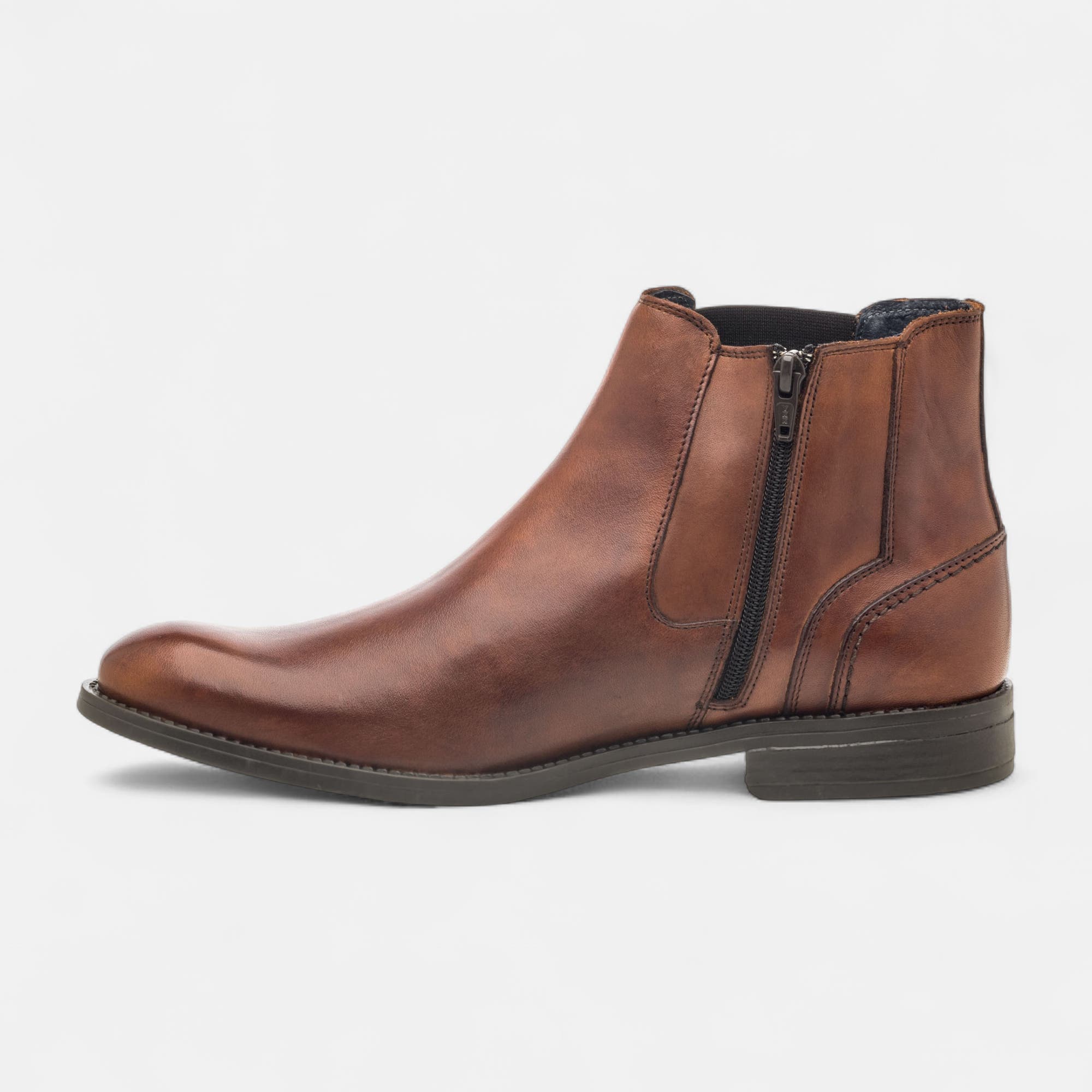 Boots chelsea Homme en cuir cognac
