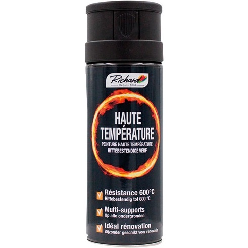 Bombe peinture Haute Température  400 ml - Noir