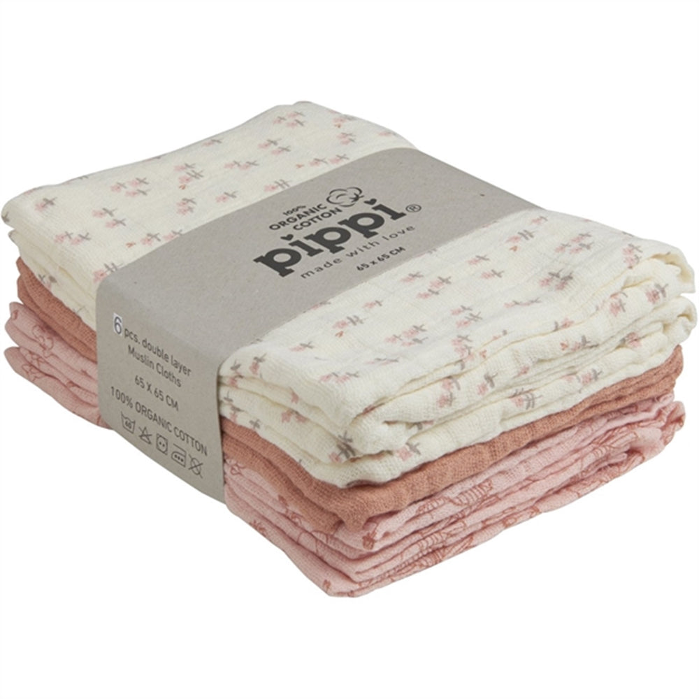 Økologiske Stofbleer 6-pak Veiled Rose