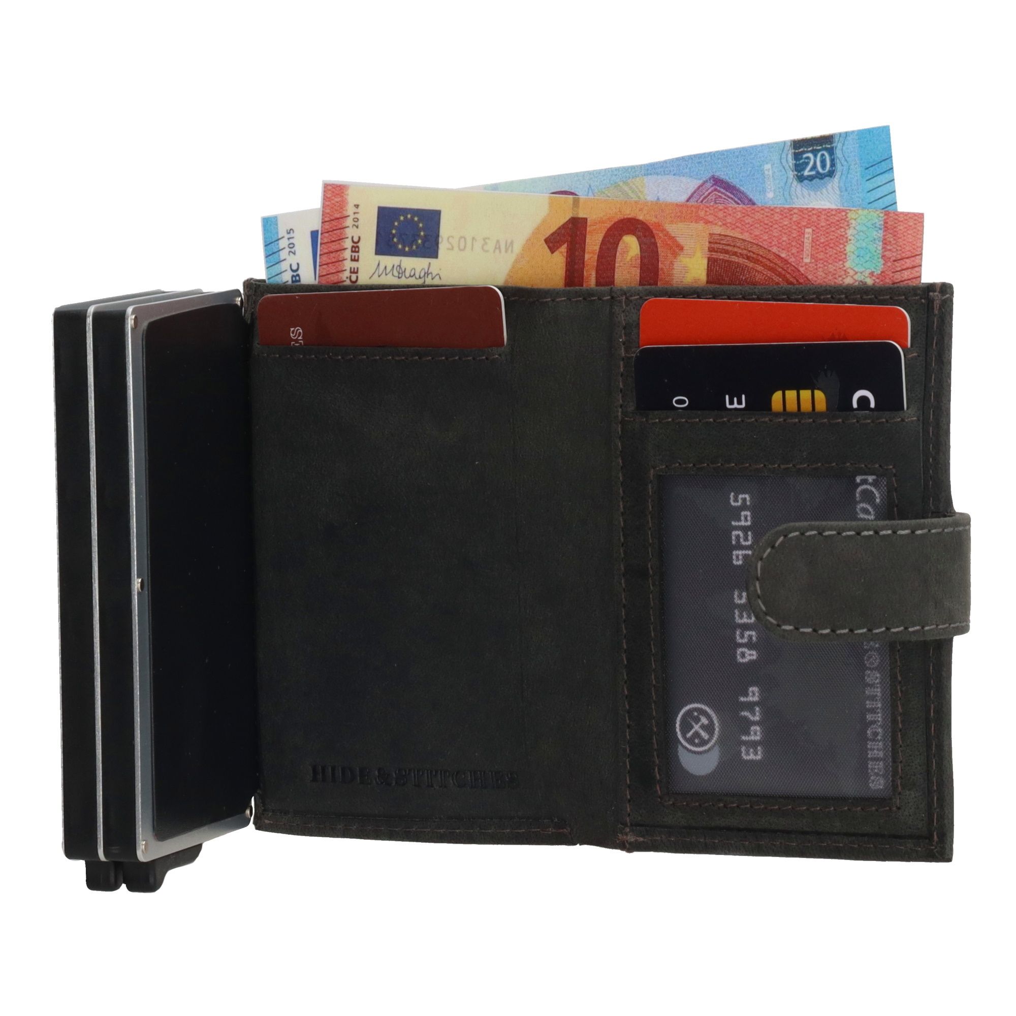 Hide & Stitches Idaho Safety Wallet Zwart