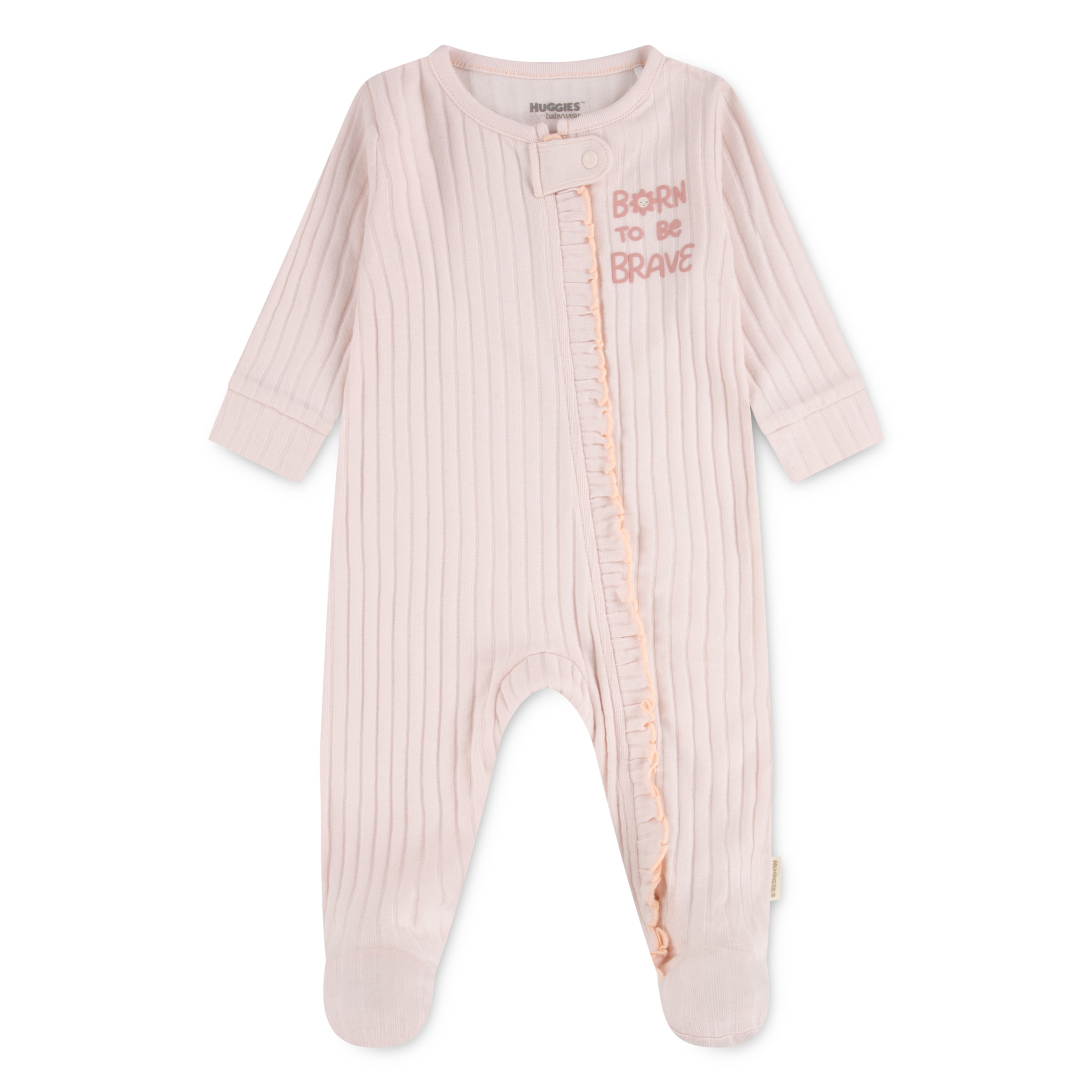 HUGGIES babywear Strampler »HUGG FOOTED COVERALL«, mit Rüschenbesatz