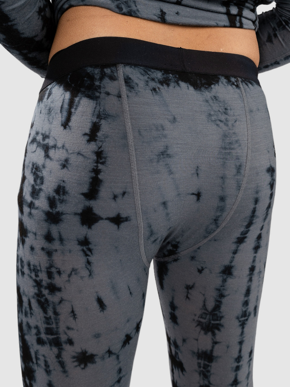 Mons Royale Merino Cascade Flex 3/4 Legging Base Layer B grey tie dye
