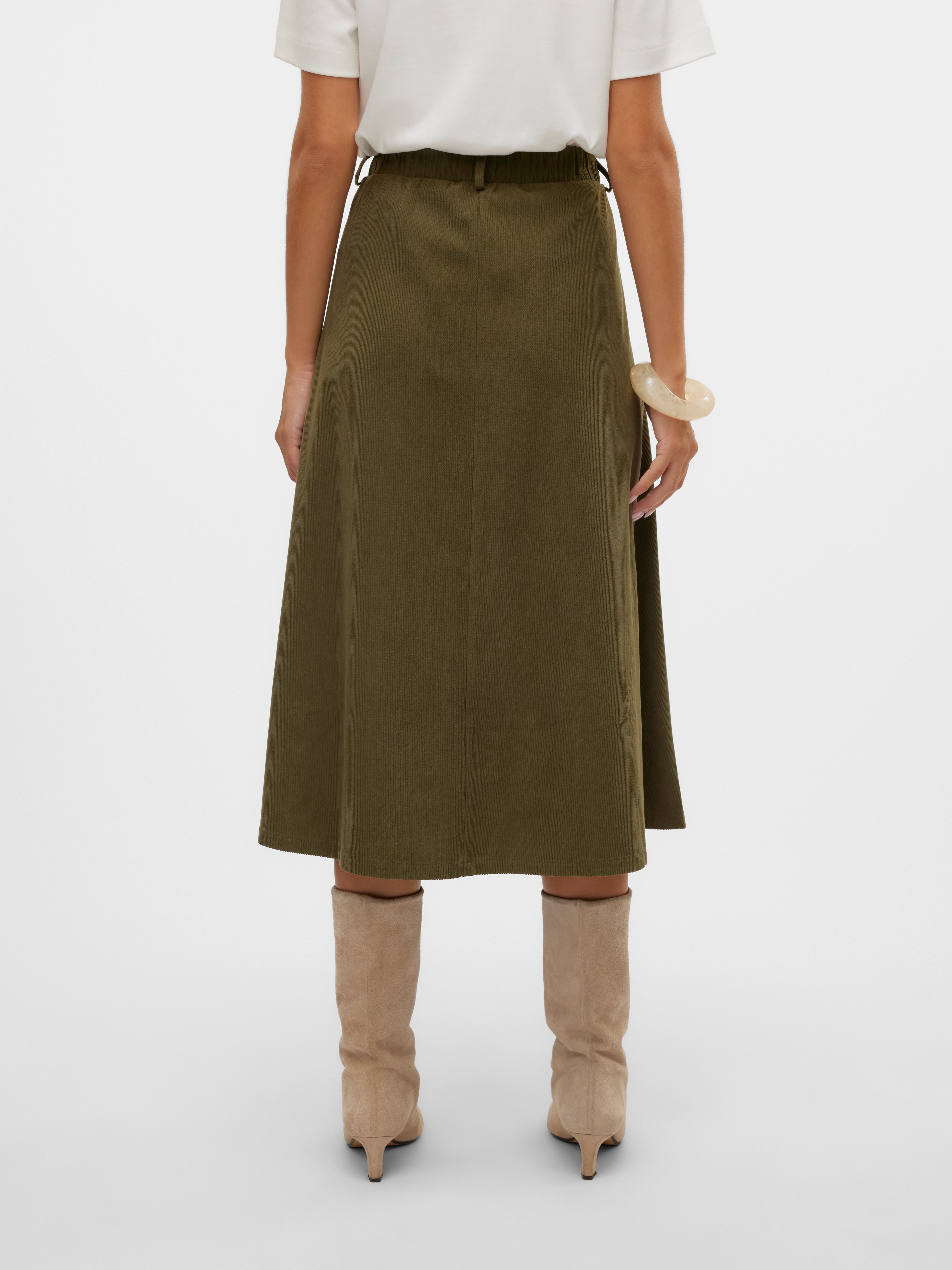 VMVIENNA High waist Corduroy Midi-rok