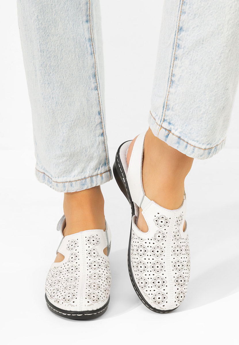 Chaussures femme en cuir blancs Ofelya