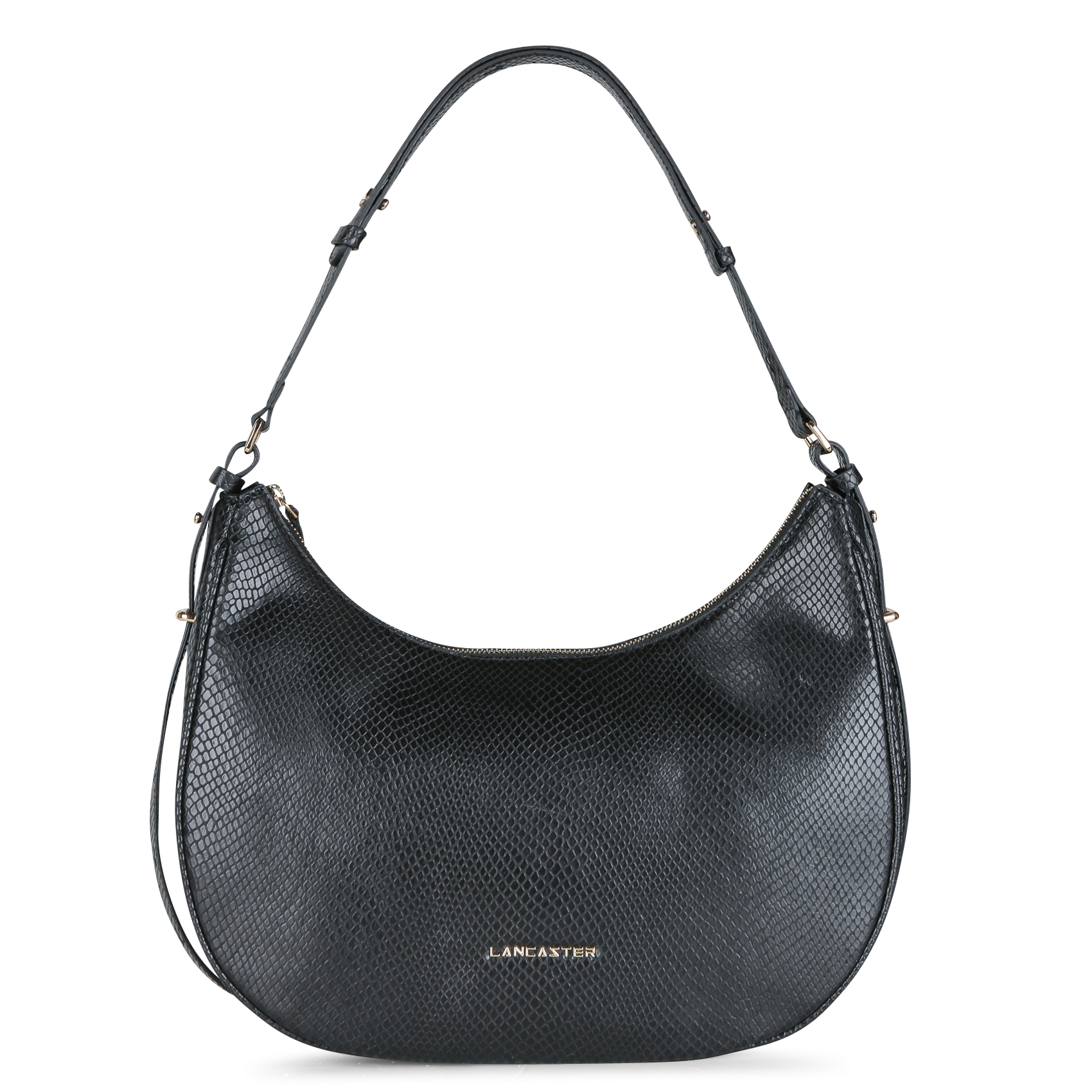 EXO ARIA - Sac hobo en cuir embossé croco | Noir