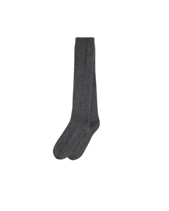 Moshi Moshi Mind  pearly knæstrømper - Dark Charcoal