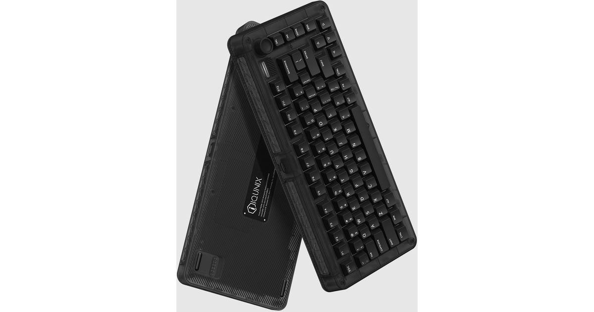 IqunixZX75 Dark Side Wireless Mechanical Keyboard, gaming toetsenbord  (Zwart, US lay-out, Gateron Red, RGB leds, 75%, Hot-swappable, Double-shot PBT, 2.4GHz | Bluetooth 5.1 | USB-C)