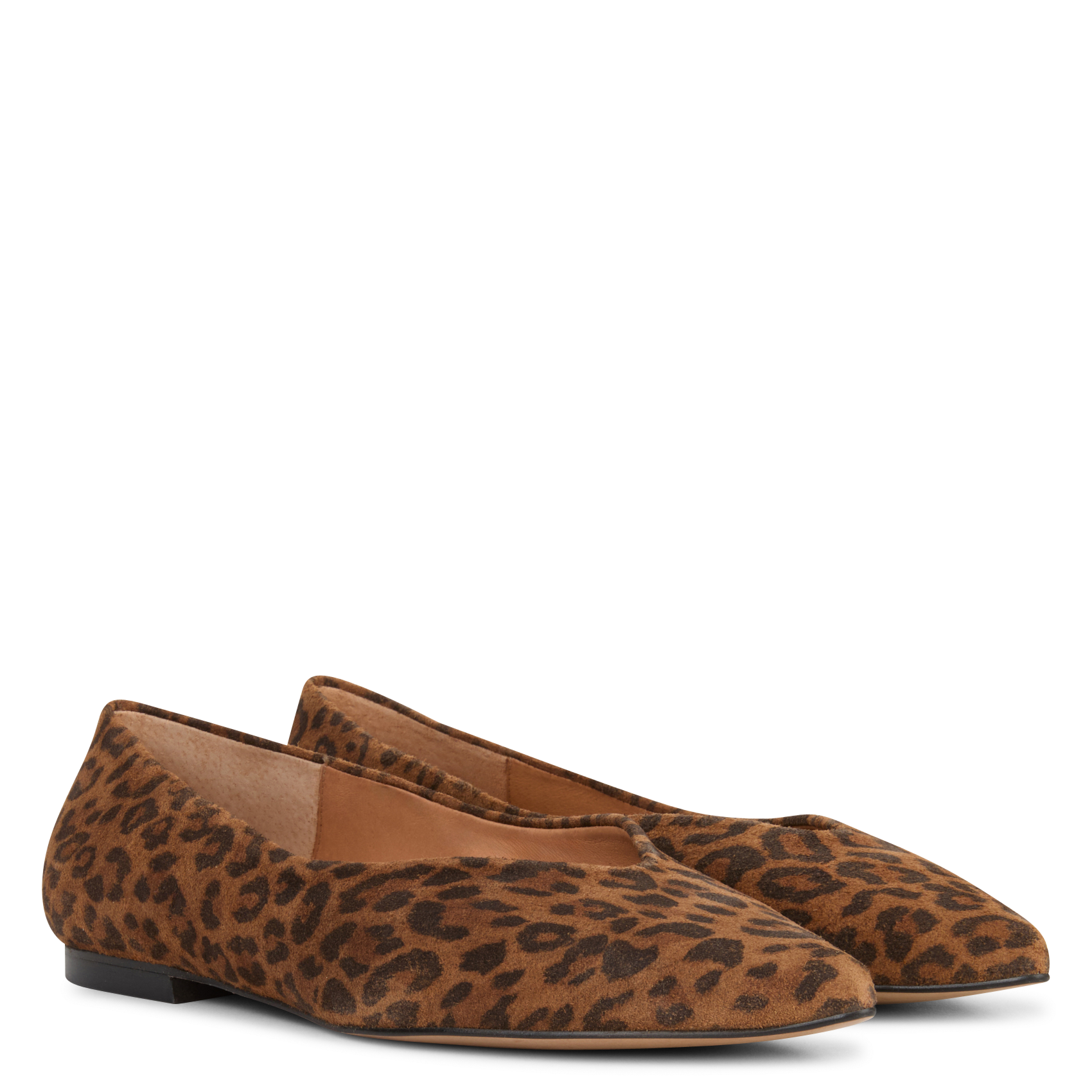MOKA - Ballerines imprimé en cuir velours | Marron
