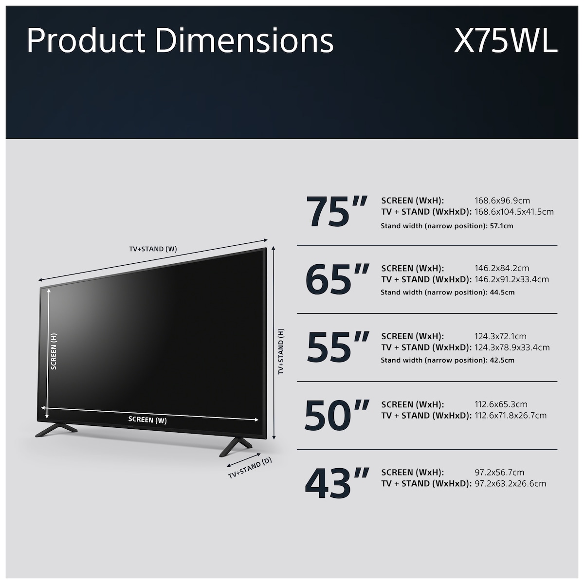 Sony Bravia 50” X75WL 4K LED Smart TV (2023)