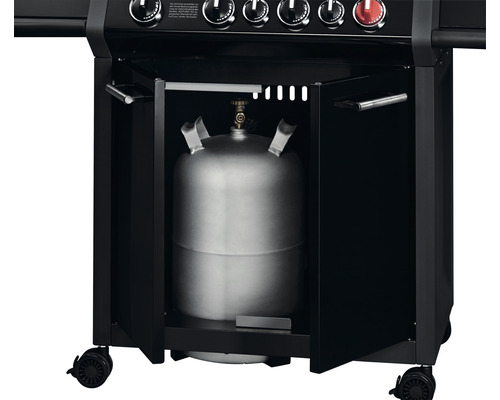 Enders Gas Grill Monroe Black Pro 4 IK Turbo All Black Edition 58 x 153,5 cm Gaszwart 4 branders Hoogwaardige hittezone Achterbrander Zijplank