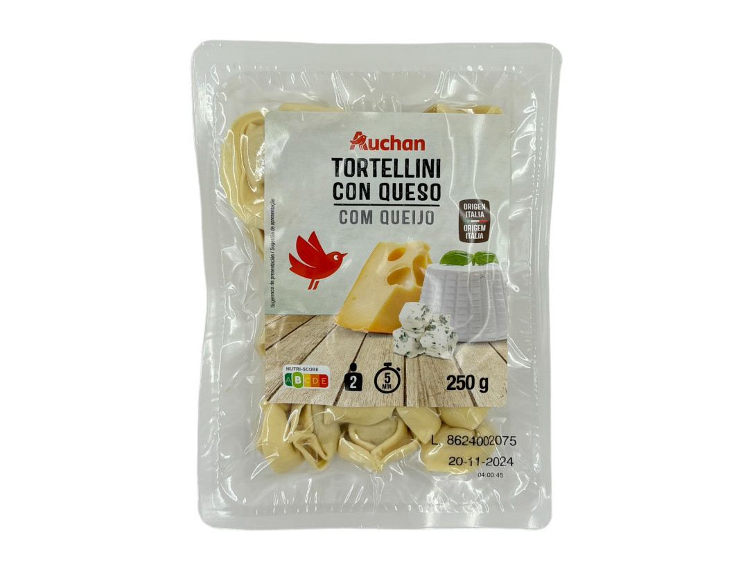 TORTELLINI AUCHAN RECHEADO COM QUEIJO 250G