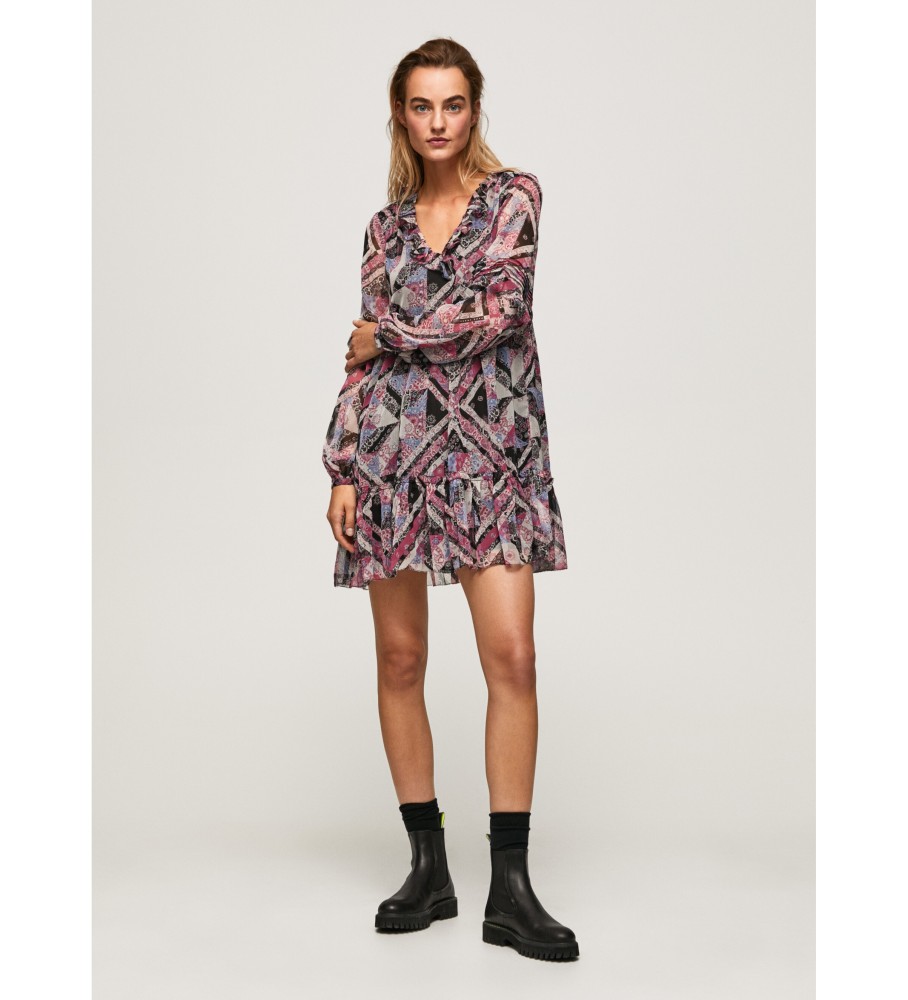 Vestido curto e quadrado multicolorido da Pepe Jeans