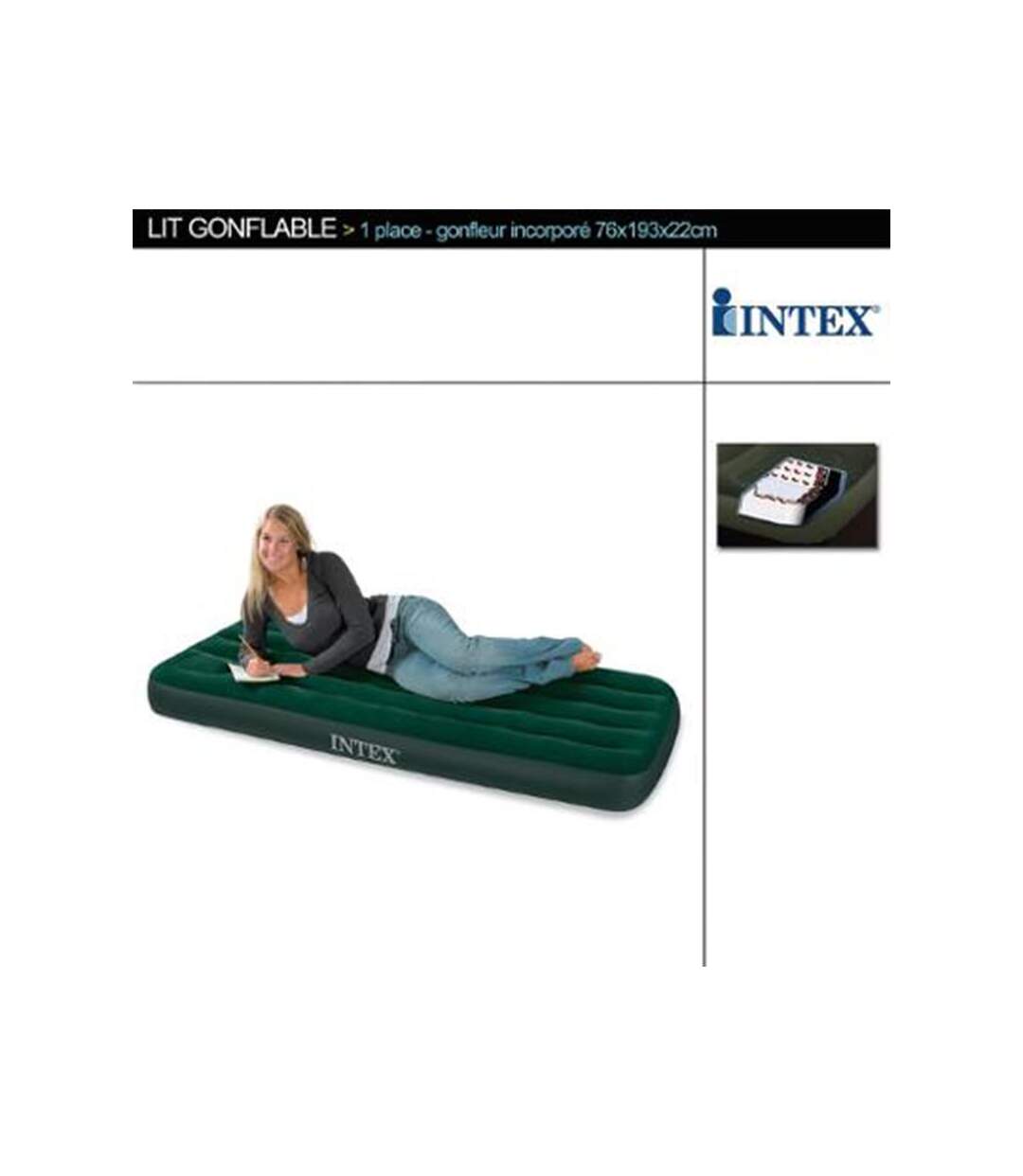 Matelas Gonflable & Gonfleur Airbed 191cm Vert