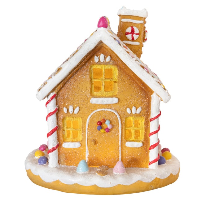 LED-Lebkuchenhaus - aus Polyresin - ca. 22 x 22 x 23 cm