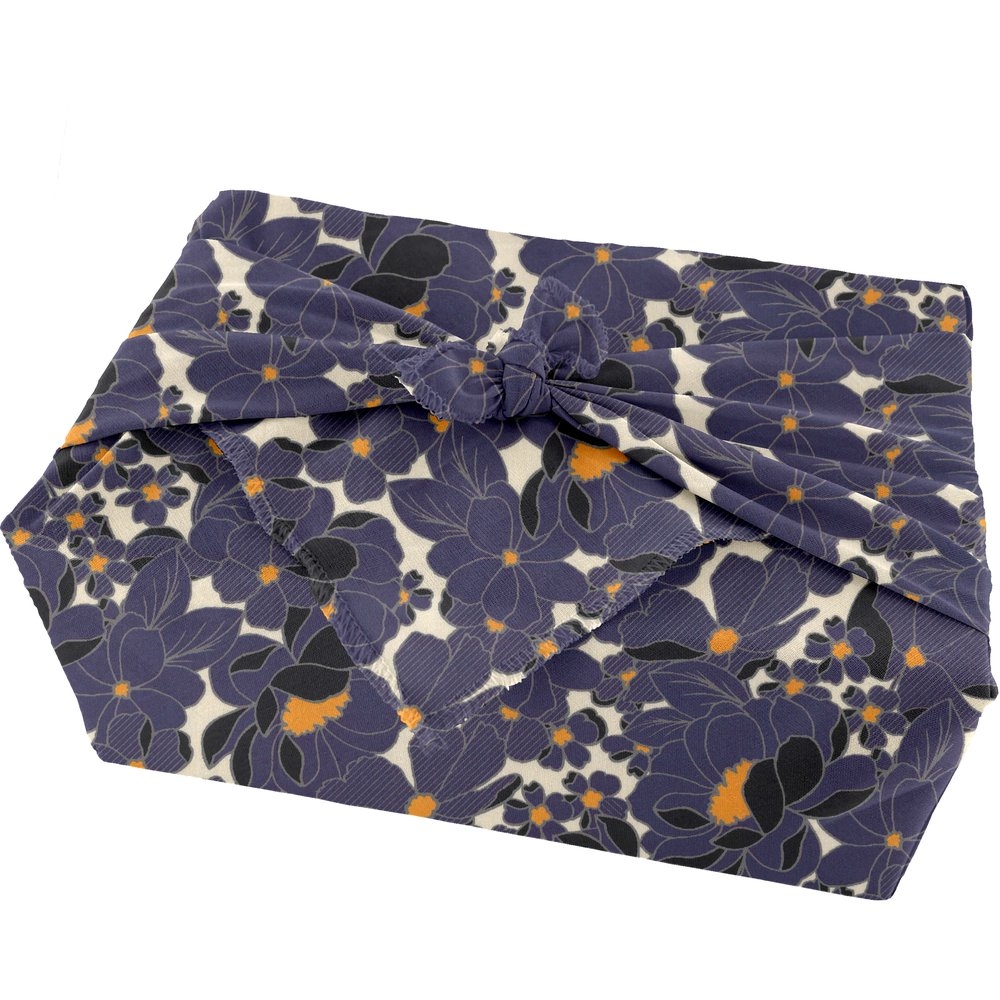 Furoshiki Moyen 48 X 48 Cm Pensées Marines