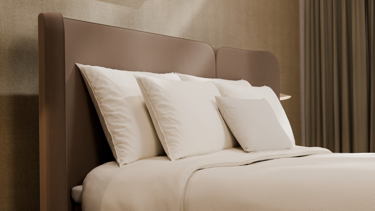 Boxspring Mesa - Soft suede liver