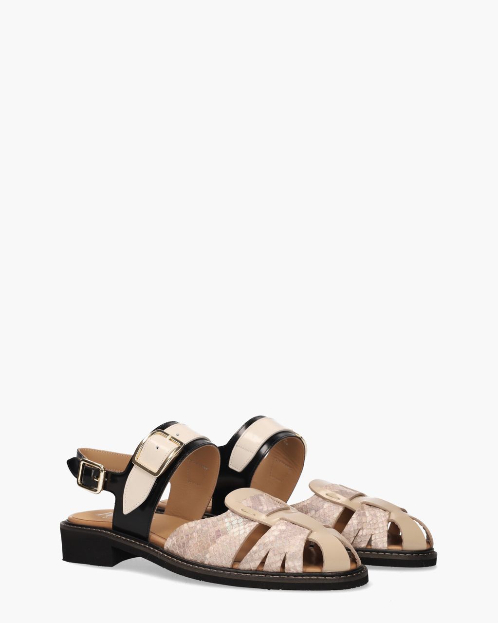 Pertini 32636 Beige/Zwart Damessandalen
