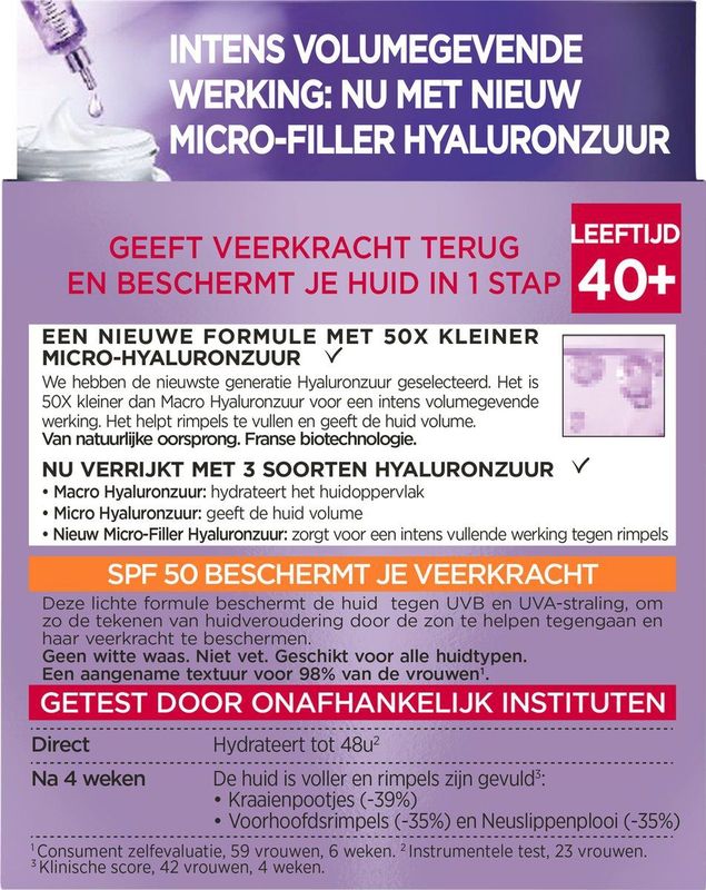 L’Oréal Paris Revitalift Filler Anti-Aging Dagcrème met Hyaluronzuur en SPF 50 - 50ml