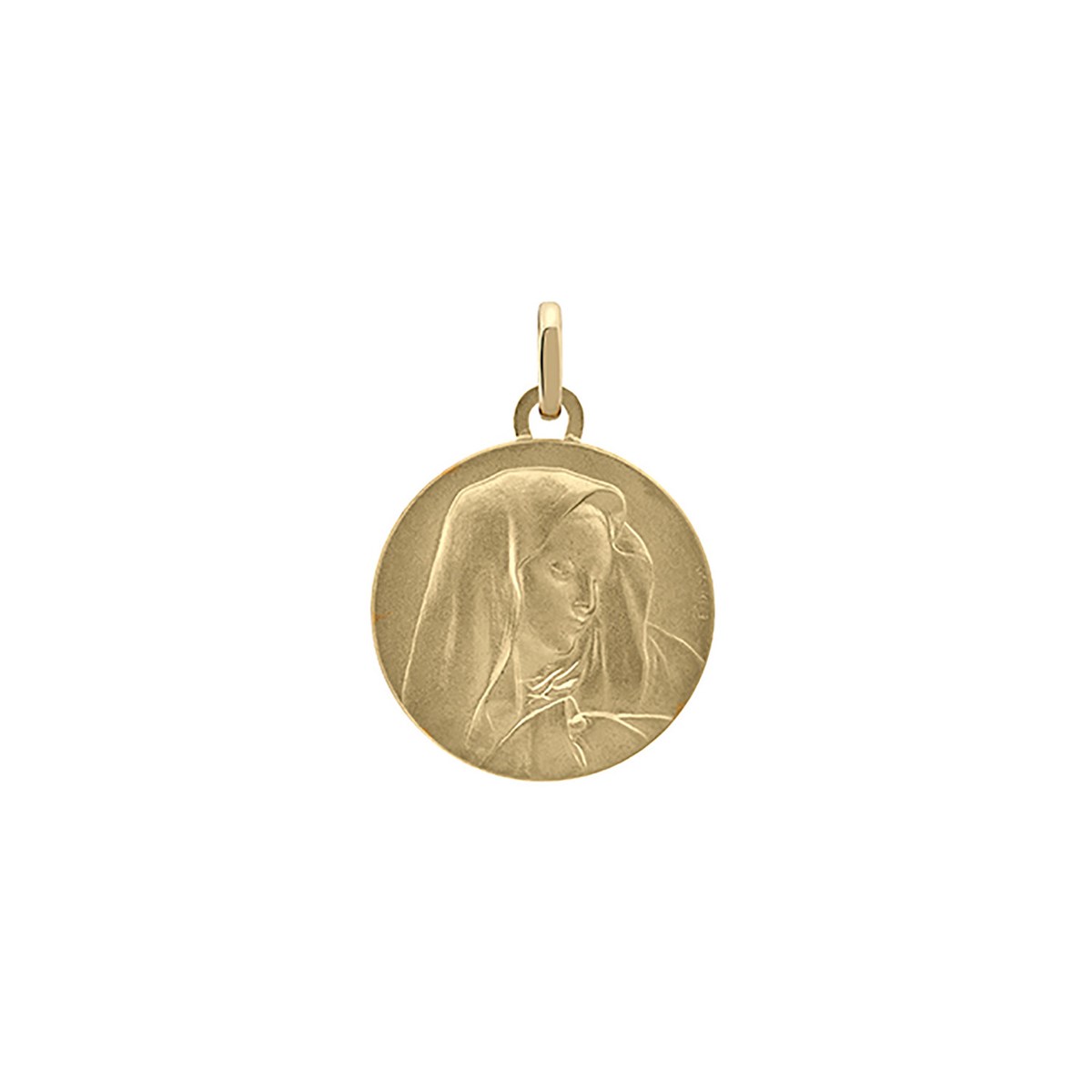 Médaille ronde vierge or jaune 18 carats