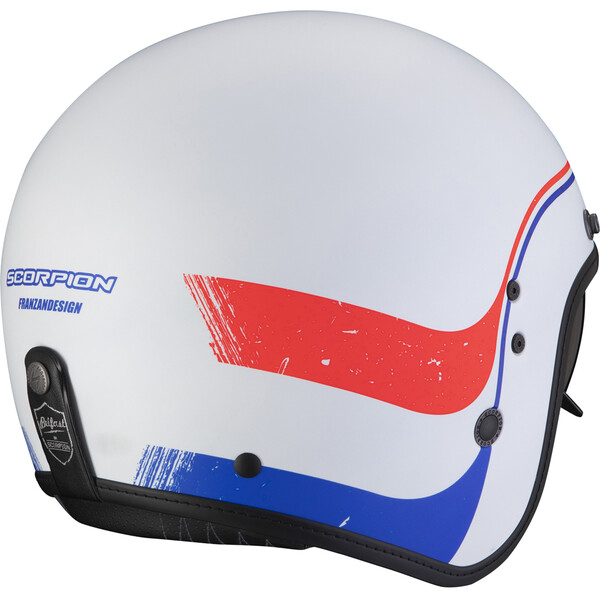 Scorpion - Casque Belfast Evo Soul Blanc Mat / Bleu / Rouge