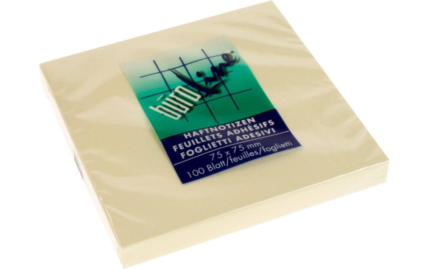 Notizzettel 7.5 x 7.5 cm, 1 Block à 100 Blatt, GelbSelbstklebende Haftnotizen