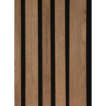 Lattenwand Decowall Acoustic Blend brons eiken, combinatie van verschillende breedtes, 260x30cm, 2 stuks (1.56m2)