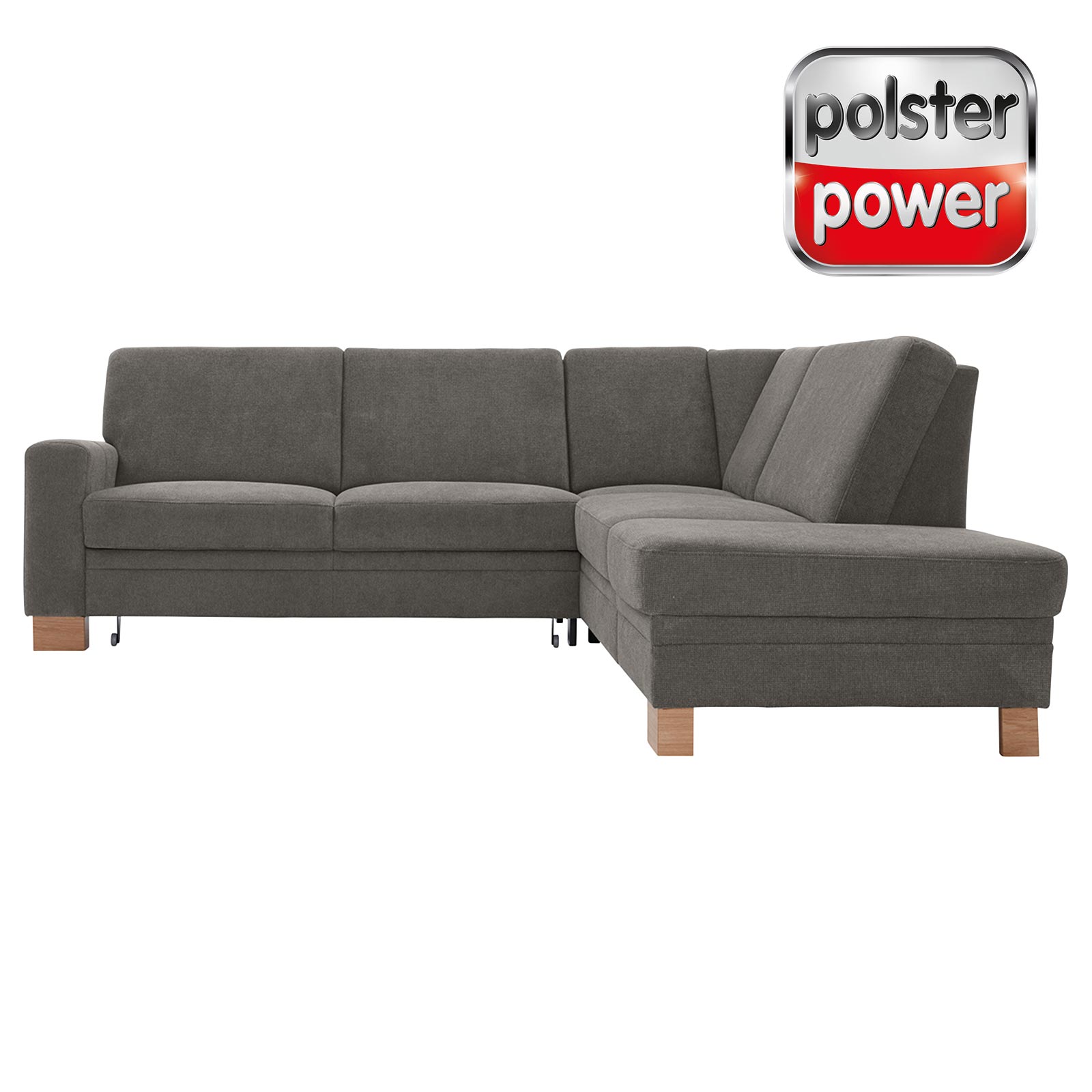 polsterpower Ecksofa - Belle grey - Basismodell - Ottomane rechts