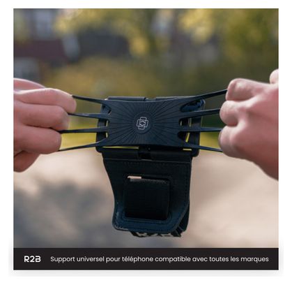 Brassard Téléphone R2B de course avec rotation à 360 degrés - jusqu'à 6 5 pouces Noir