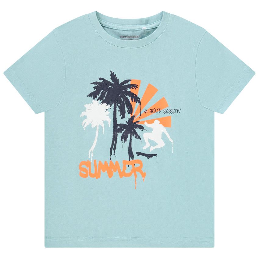 T-shirt manches courtes en jersey avec print pour garçon - Vert