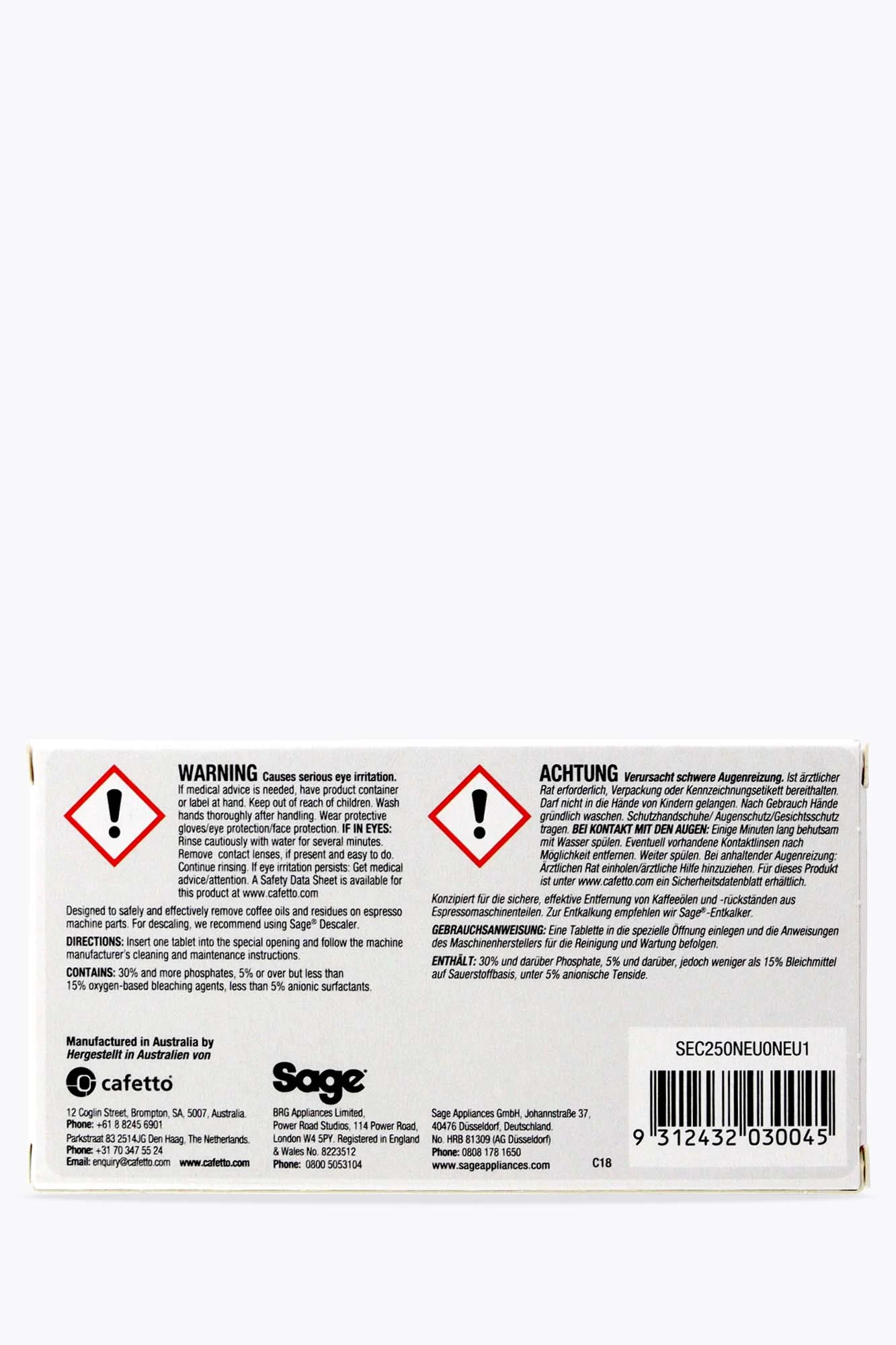 Sage Reinigungstabletten für Espressomaschinen