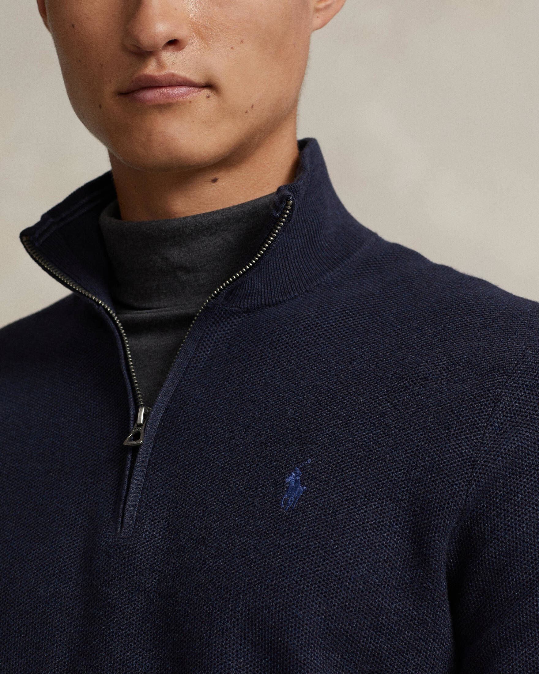 Polo Ralph Lauren| Herren Strickpullover aus Baumwolle mit Troyerkragen