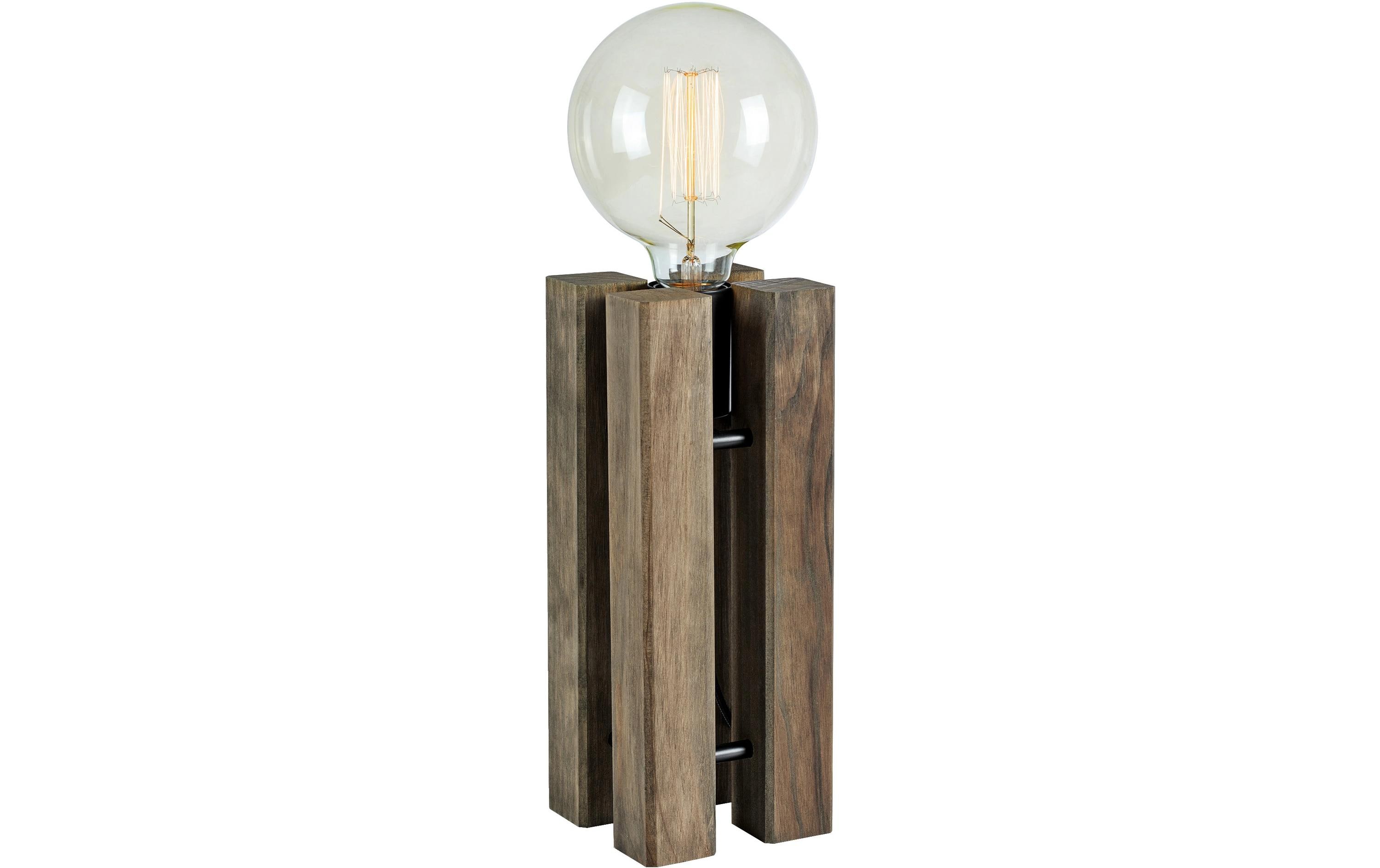 Tischleuchte Lodge 28 cmTischlampe aus gebeiztem Holz