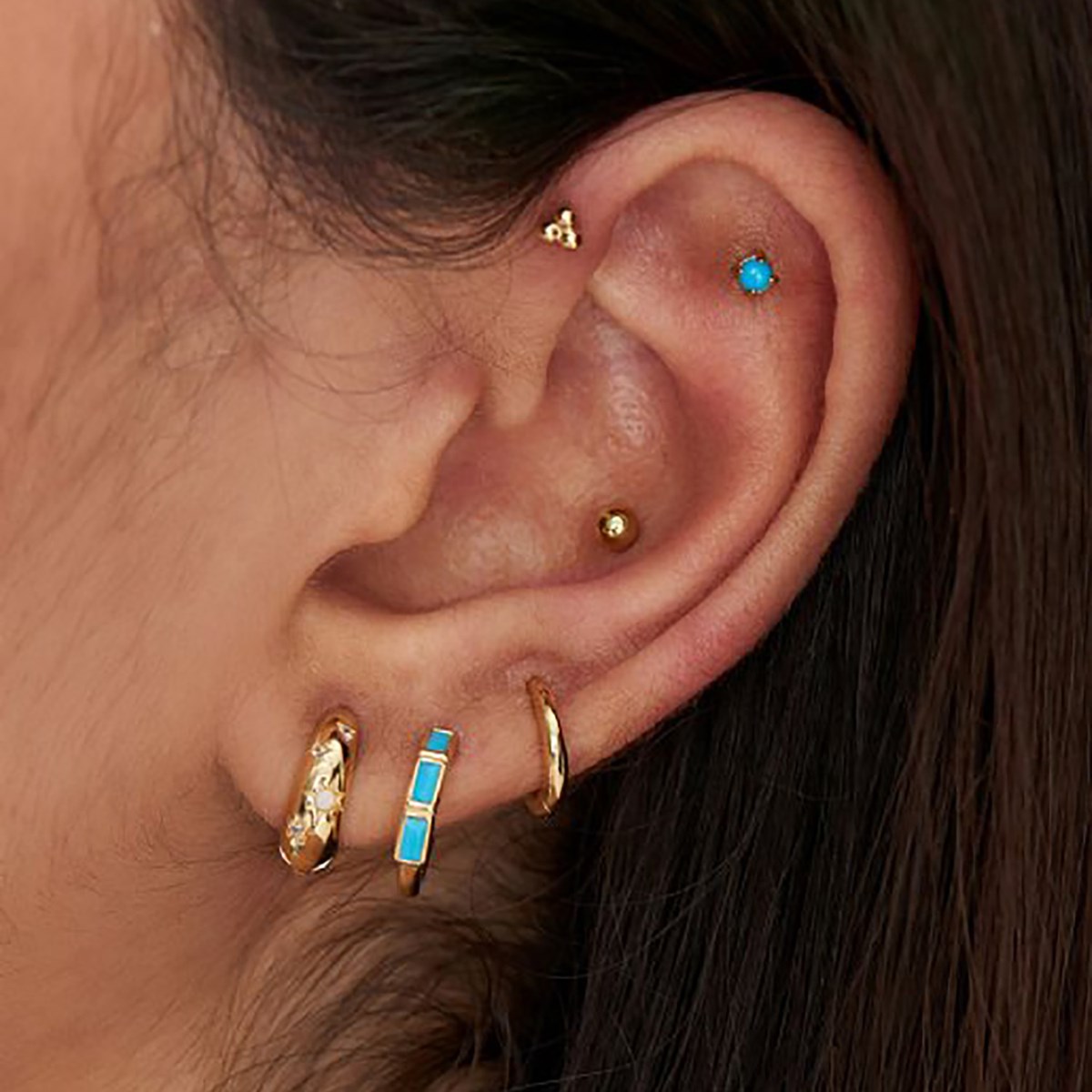 Boucle d'oreille individuelle Ania Haie Sphere doré3mm