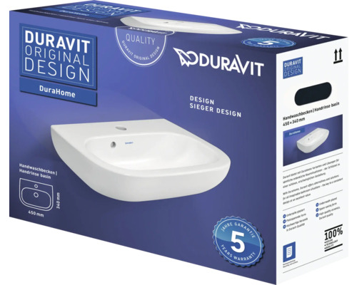 DURAVIT DuraHome wastafel 45 x 34 cm glanzend wit 07474500A1