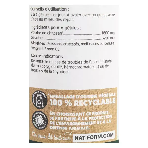 Nat & Form Original Quitosana 200 cápsulas