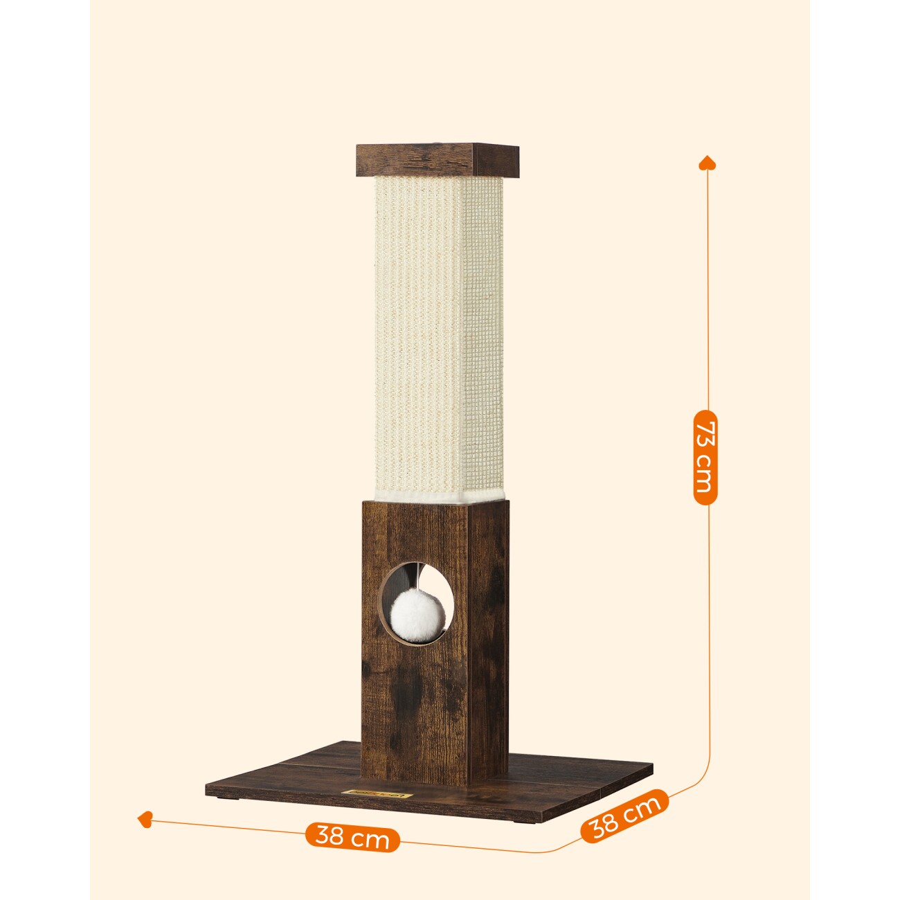 FEANDREA Katzenkratzbaum Kratzsäule 73cm braun