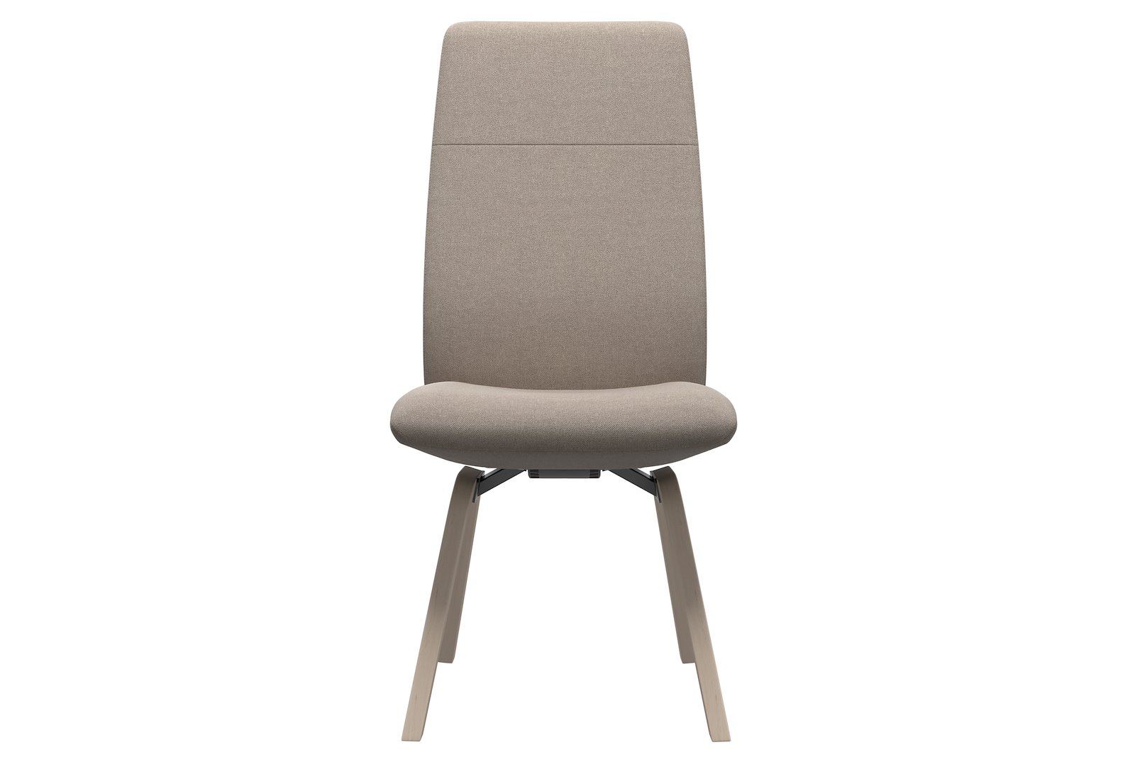 Chilli spisestol Tekstil Tulip Light Beige, large sete med whitewash understell.