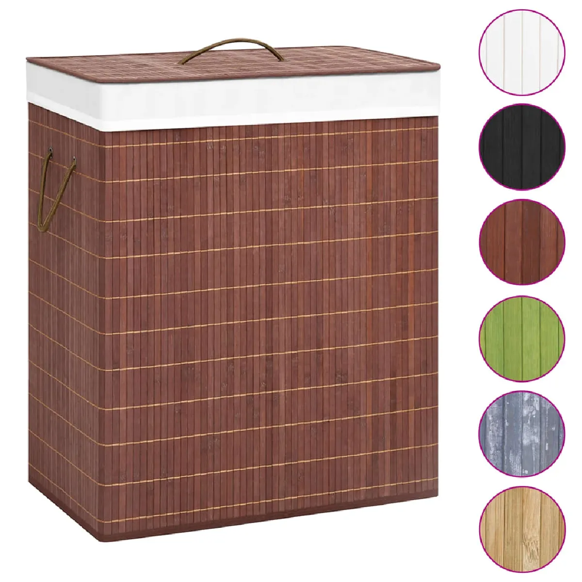 Panier à linge vidaXL - Bambou marron 100L