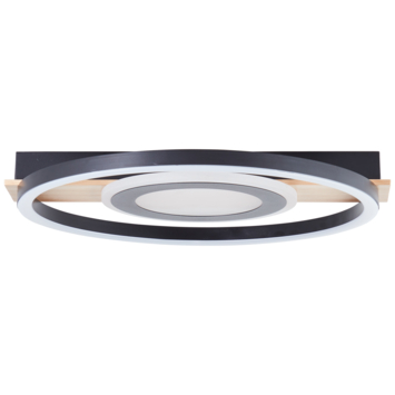Brilliant plafondlamp Maureen 22W 2900 lm zwart/hout