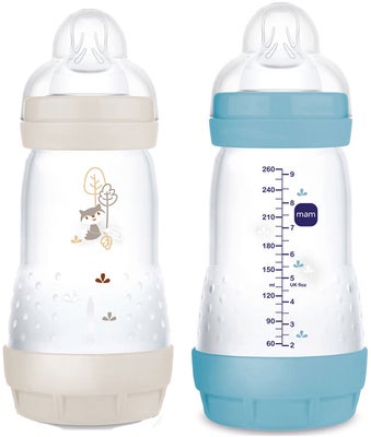 MAM Easy Start Tåteflaske Anti-kolikk 260 ml 2-Pack, Blå/Nøytral