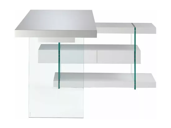 Bureau blanc et verre trempé 3002 ANGEL CERDA
